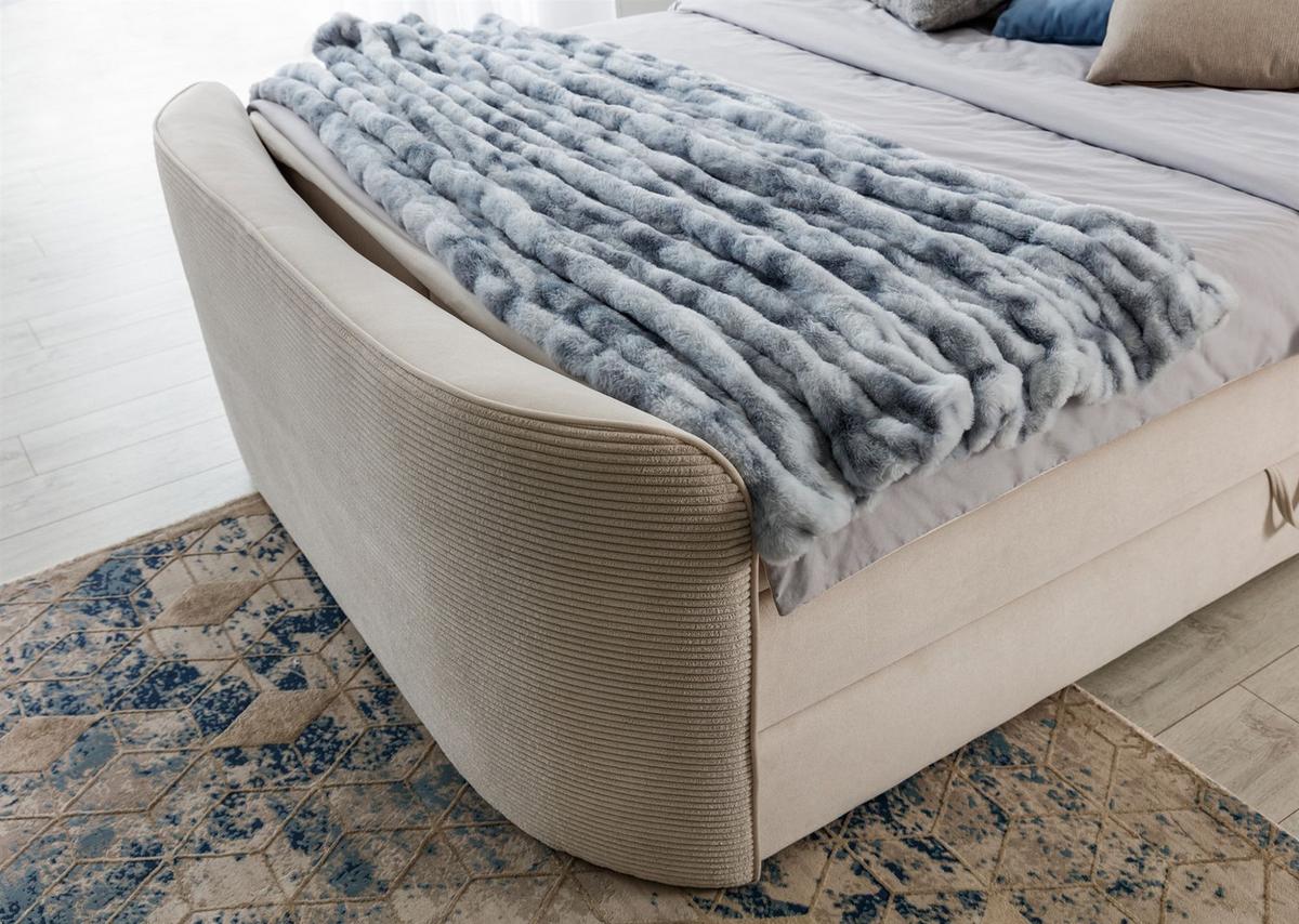 BOXSPRINGBETT Body In Paros - Beige, Holzwerkstoff/Textil (160/200cm) - Fun Möbel