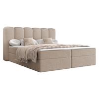BOXBETT Softi 1 Boucle - H3 - Beige/Schwarz, Holz/Holzwerkstoff (180/200cm) - MIRJAN24