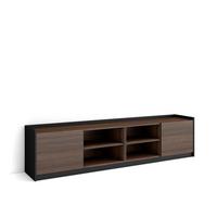 LOWBOARD, 207x37x50 cm, Für TV-Geräte bis zu 80", Fernsehtisch, Dunkler Eiche und Schwarz - Dunkelbraun, Holzwerkstoff (207/50/37cm) - Skraut Home