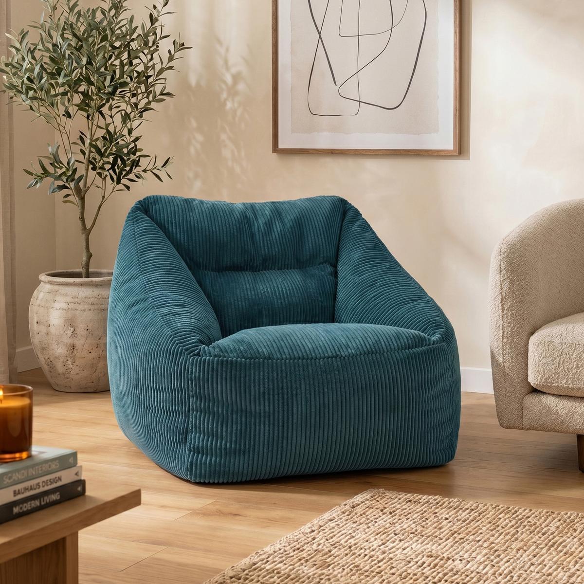 SITZSACK Cord Sessel Natalia - Grün, Textil (97/73/84cm) - icon