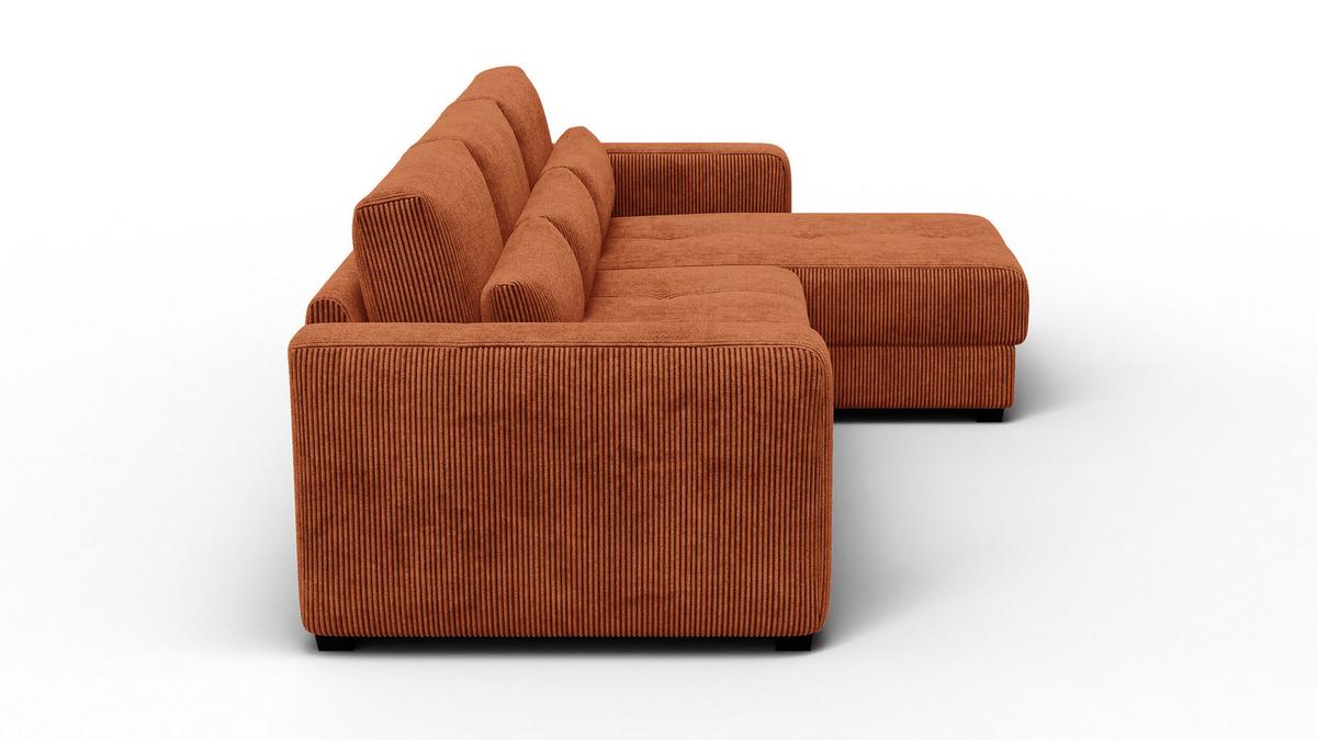 ECKSOFA OLI 4-Sitzer rechts, orange - Orange, Holz/Textil (295/172cm) - Wozimo