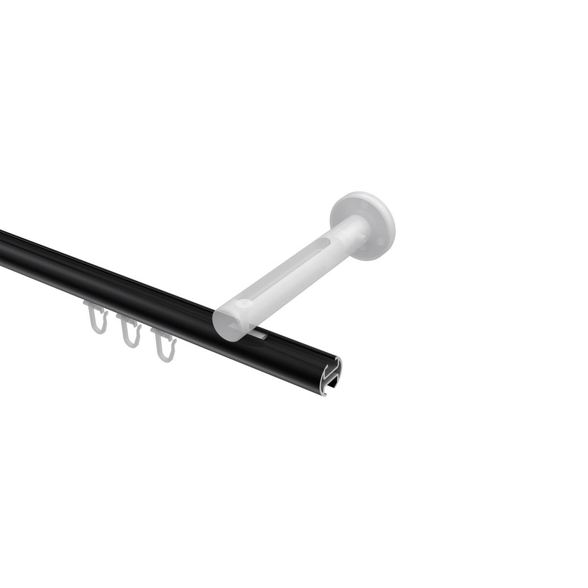 GARDINENSTANGE INNENLAUF Siteno Luino 100 cm, 1-läufig, 20 mm Ø Schwarz - Schwarz, Metall (100cm) - INTERDECO