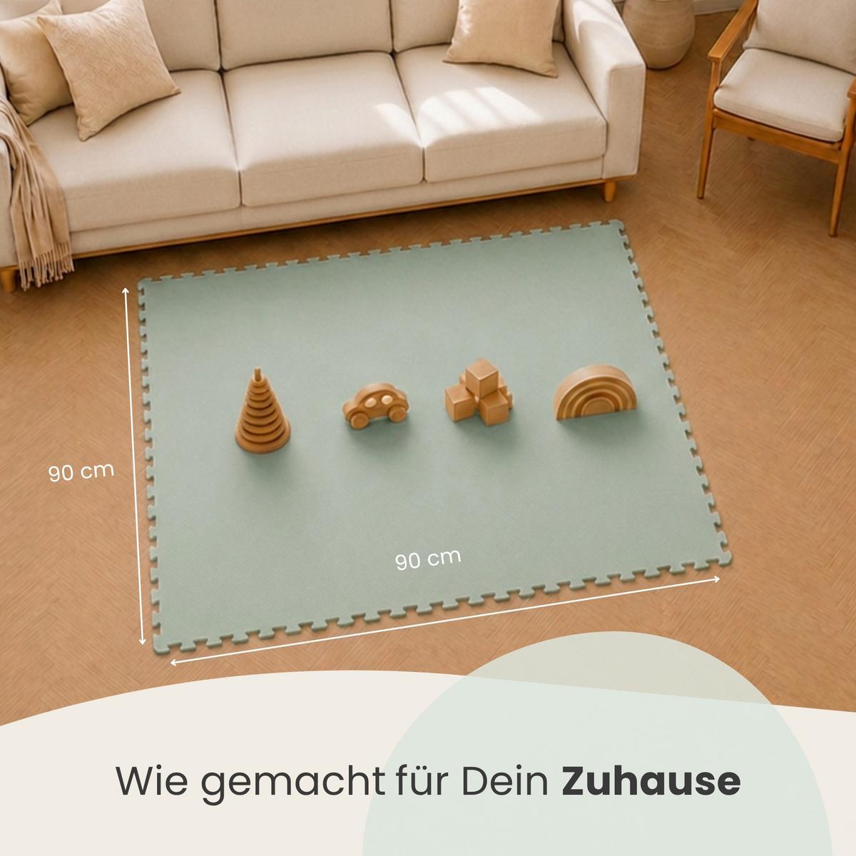SPIELMATTE ab Null - 90 cm Baby Puzzlematte Mint - Mintgrün, Kunststoff (30/30cm) - Littletom