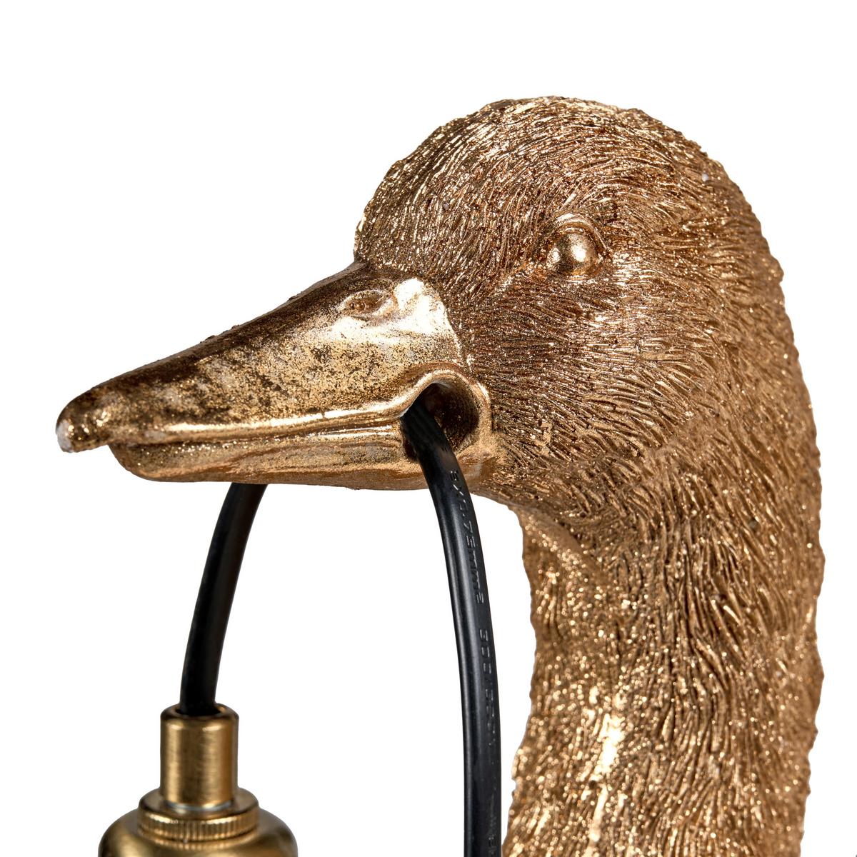TISCHLAMPE Ente Gold Daffy - Messingfarben/Goldfarben, Kunststoff (33/21/40cm) - Beliani