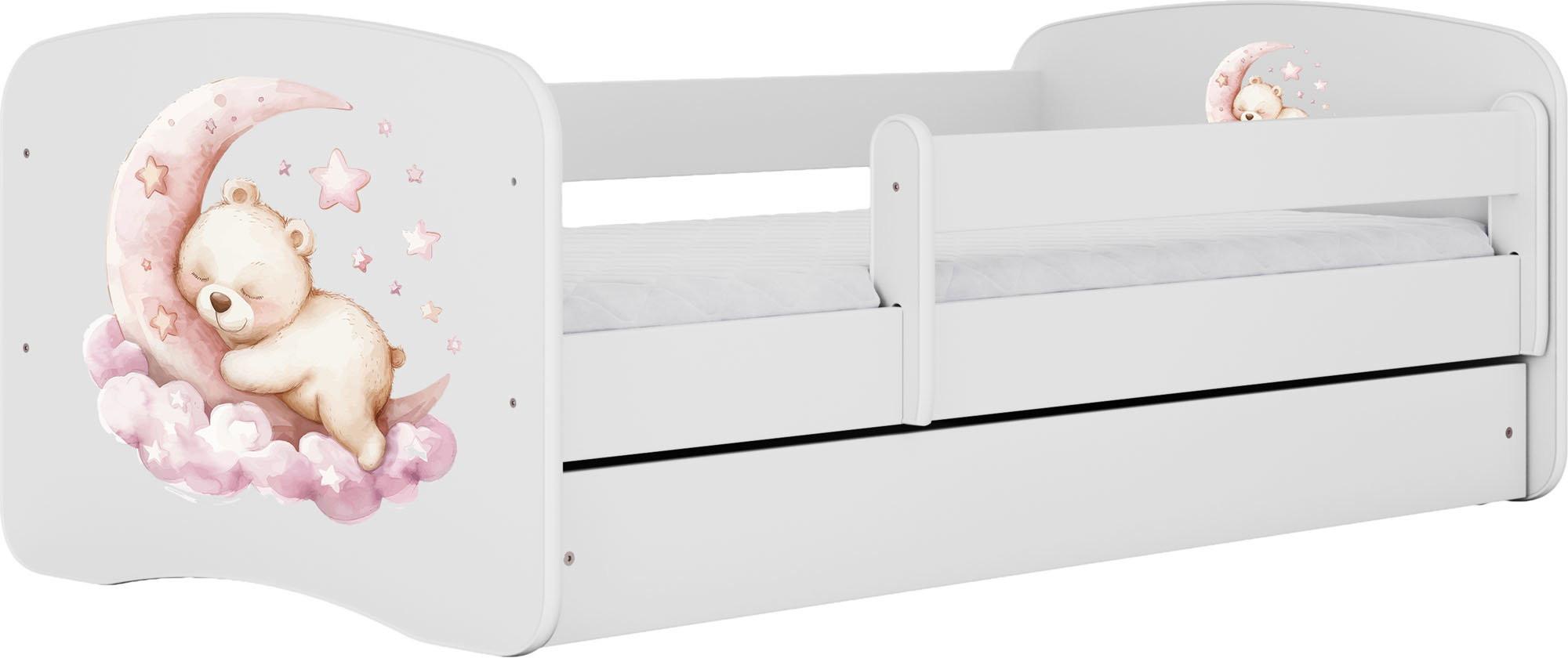 KINDERBETT Emily mit Schublade und Matratze, Weiß 70x140 cm - Roségold, Holzwerkstoff (140/70cm) - WFL GROUP