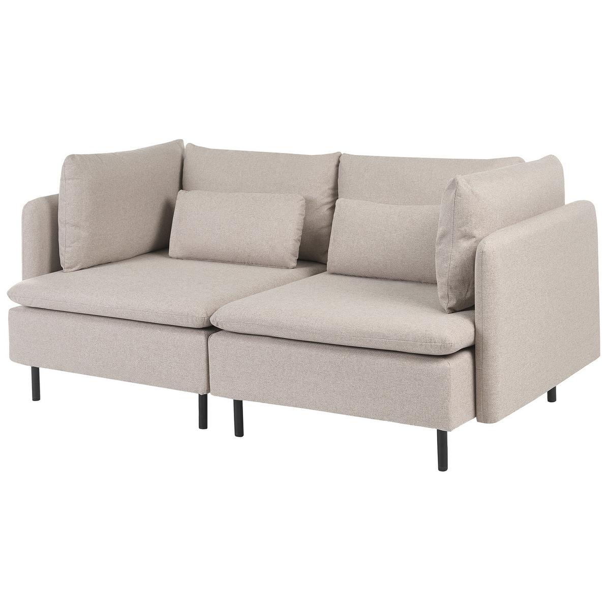 MODULSOFA 2-Sitzer Beige Stoff Egeris - Beige, Textil (172/80/94cm) - Beliani
