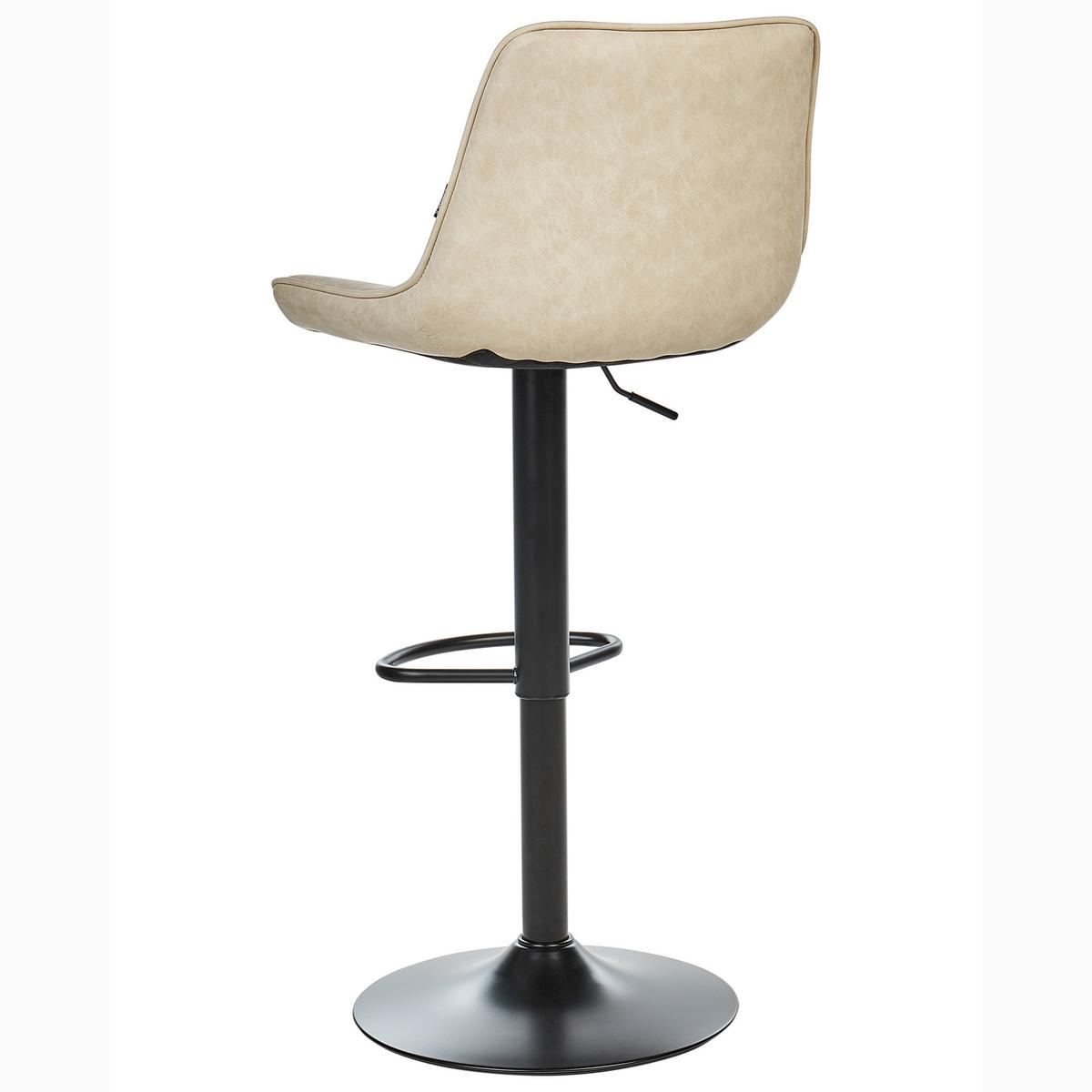 BARHOCKER 2er-Set Kunstleder Helles Beige Dubrovnik - Beige/Schwarz, Kunststoff (51/88/54cm) - Beliani
