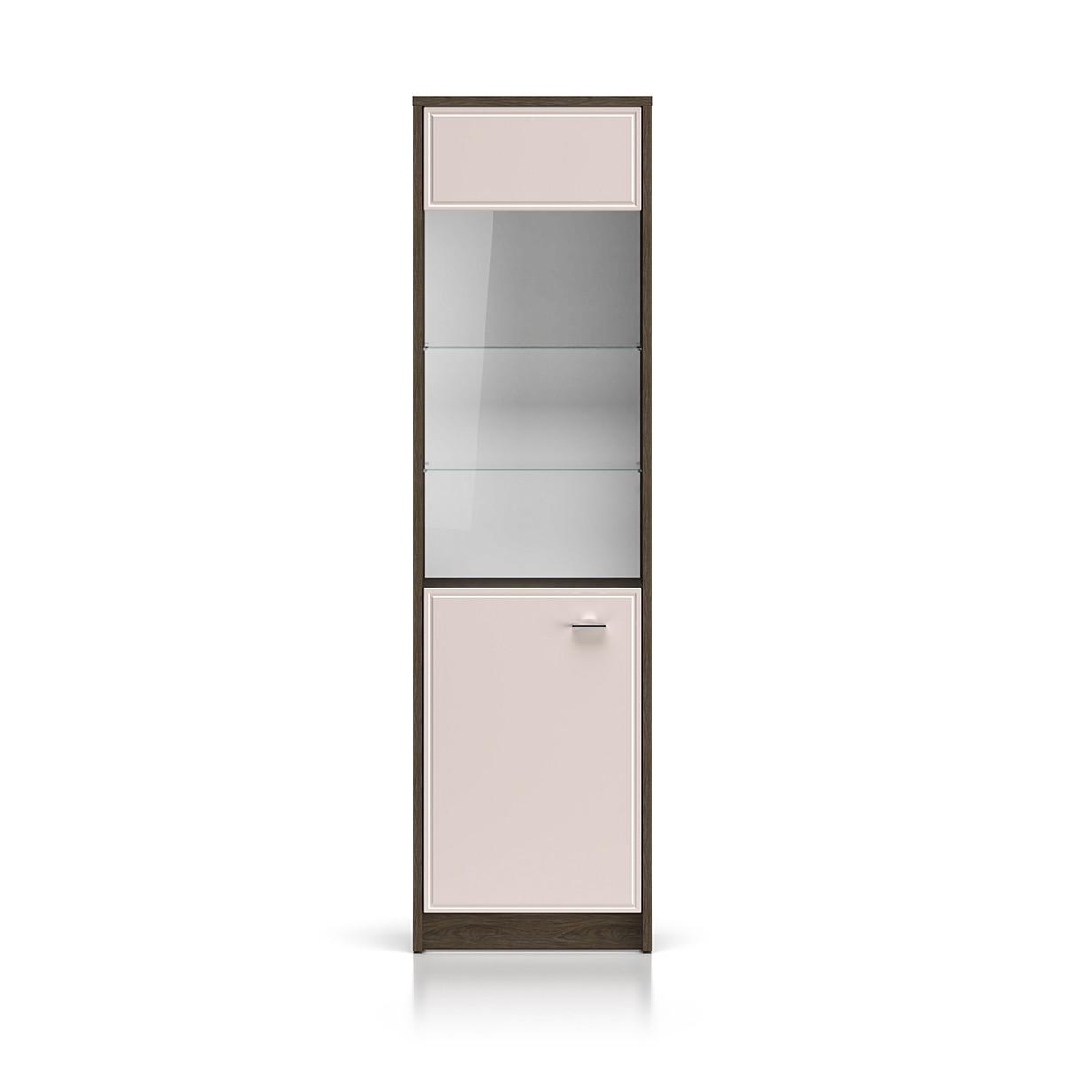 VITRINE Kaius Kaschmir und Dunkles Holz - Beige, Holzwerkstoff (54.6/194.7/40cm) - Petits-meubles