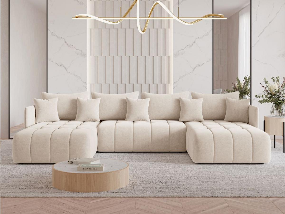 ECKSOFA Ardi U Beige - Beige, Holz/Textil (353/180cm) - Graingold