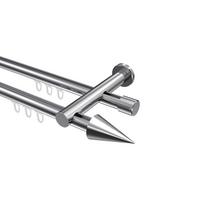GARDINENSTANGE INNENLAUF Platon Savio 180 cm, 2-läufig, 20 mm Ø Chrom - Chromfarben, Metall (180cm) - INTERDECO