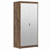 DREHTÜRENSCHRANK Elena mit 2 Türen und 2 Spiegel, 90 cm, Eiche Lefkas - Eichefarben, Holzwerkstoff (90/190/53cm) - Beautysofa