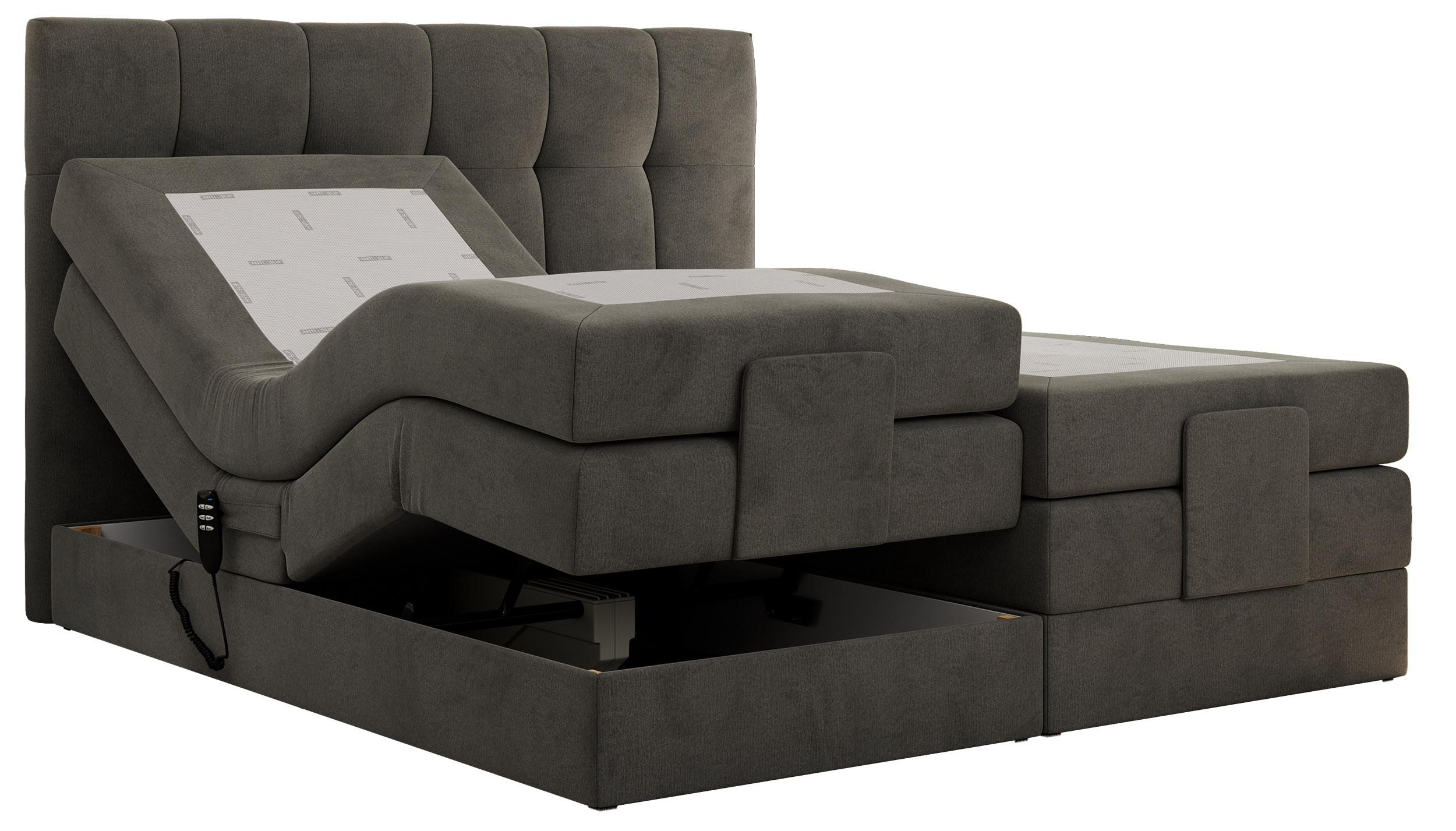 BOXBETT VITTORIA 200/200 - Dunkelgrau Velvet - H3 - Dunkelgrau, Holz/Textil (200/200cm) - MKS