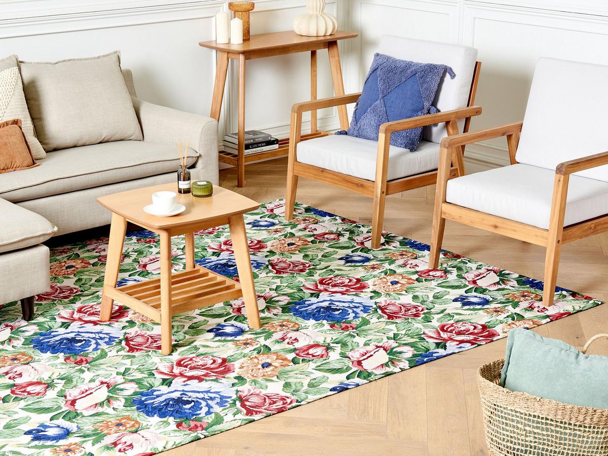 TEPPICH geflochten Farwan 300/200 cm - Multicolor, Textil (200/300cm) - Beliani