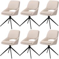 ESSZIMMERSTUHL Creme Weiß 6er-Set - Creme/Weiß, Textil (55/87/55cm) - MCW