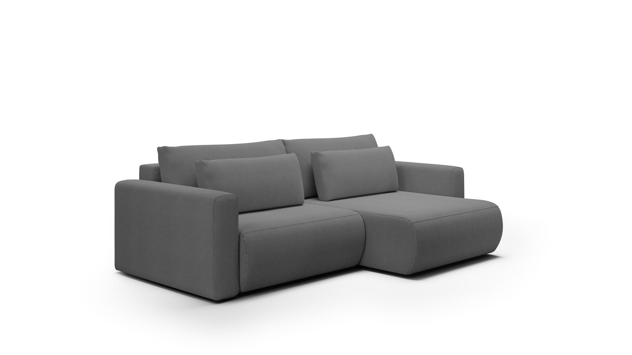 ECKSOFA Chaira Mit Schlaffunktion - Dunkelgrau, Holzwerkstoff/Textil (240/149cm) - Fun Möbel