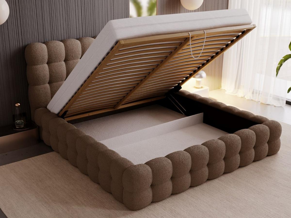 POLSTERBETT Twist 120x200 Braun - Naturfarben/Braun, Holz/Kunststoff (120/200cm) - Graingold