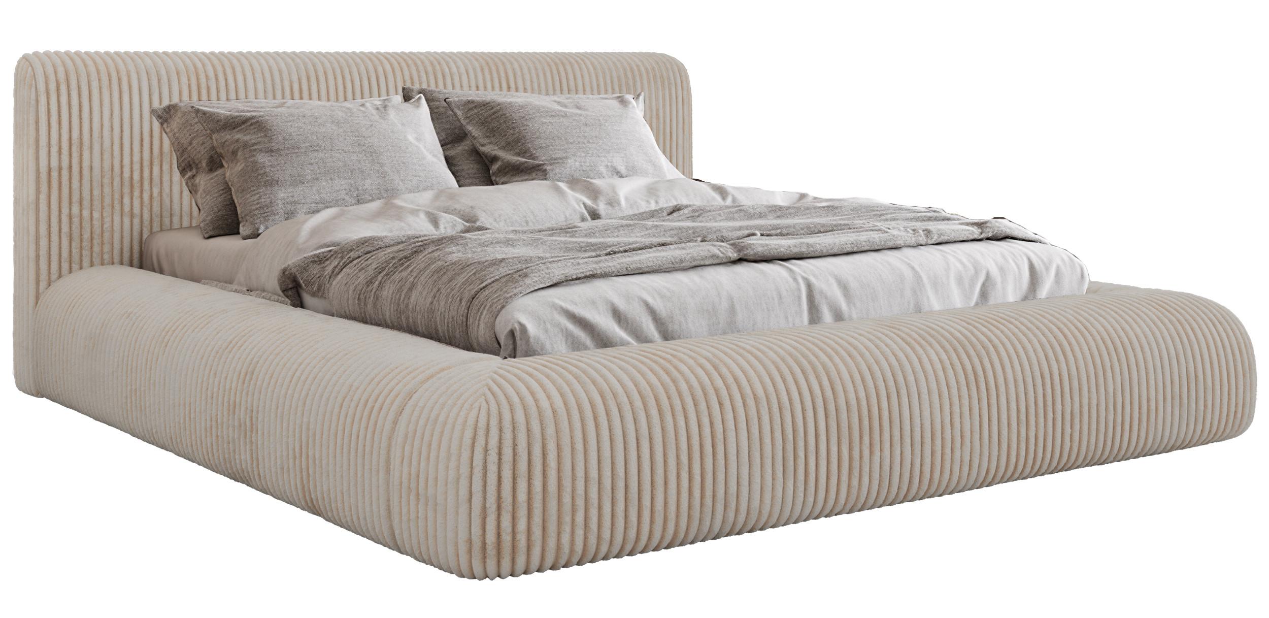 POLSTERBETT TILBEA CLASSIC 200/200 - Beige Cordstoff - ohne Matratze - Beige, Textil (200/200cm) - MKS