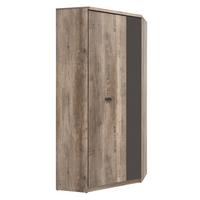 SCHRANK 2 Türen Abel Holz und Grau - Grau, Holzwerkstoff (95/205/95cm) - Petits-meubles