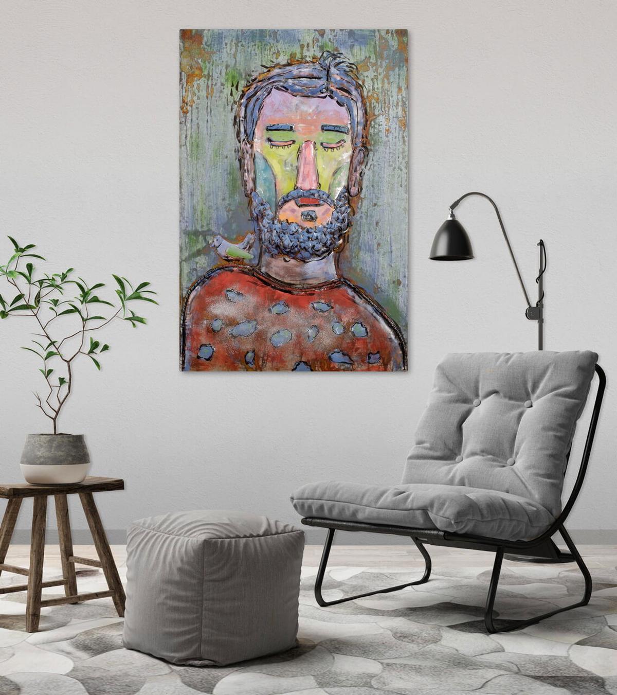 METALLBILD Bunt 60/90 cm - Multicolor, Metall (4/90cm) - KUNSTLOFT