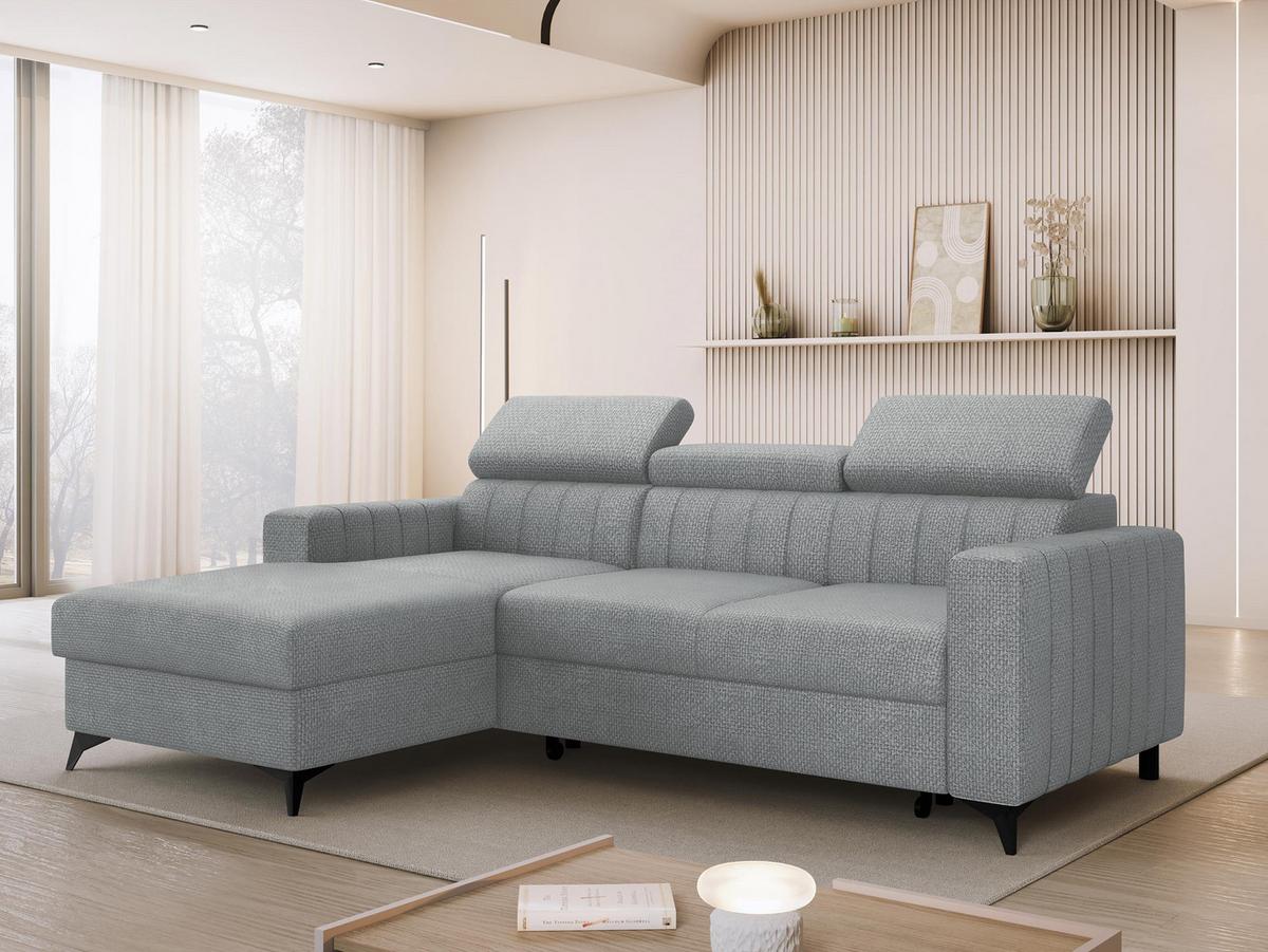 ECKSOFA Milano, Seite: Links LC+2R - Dunkelgrau/Schwarz, Holz/Textil (236/172cm) - MIRJAN24