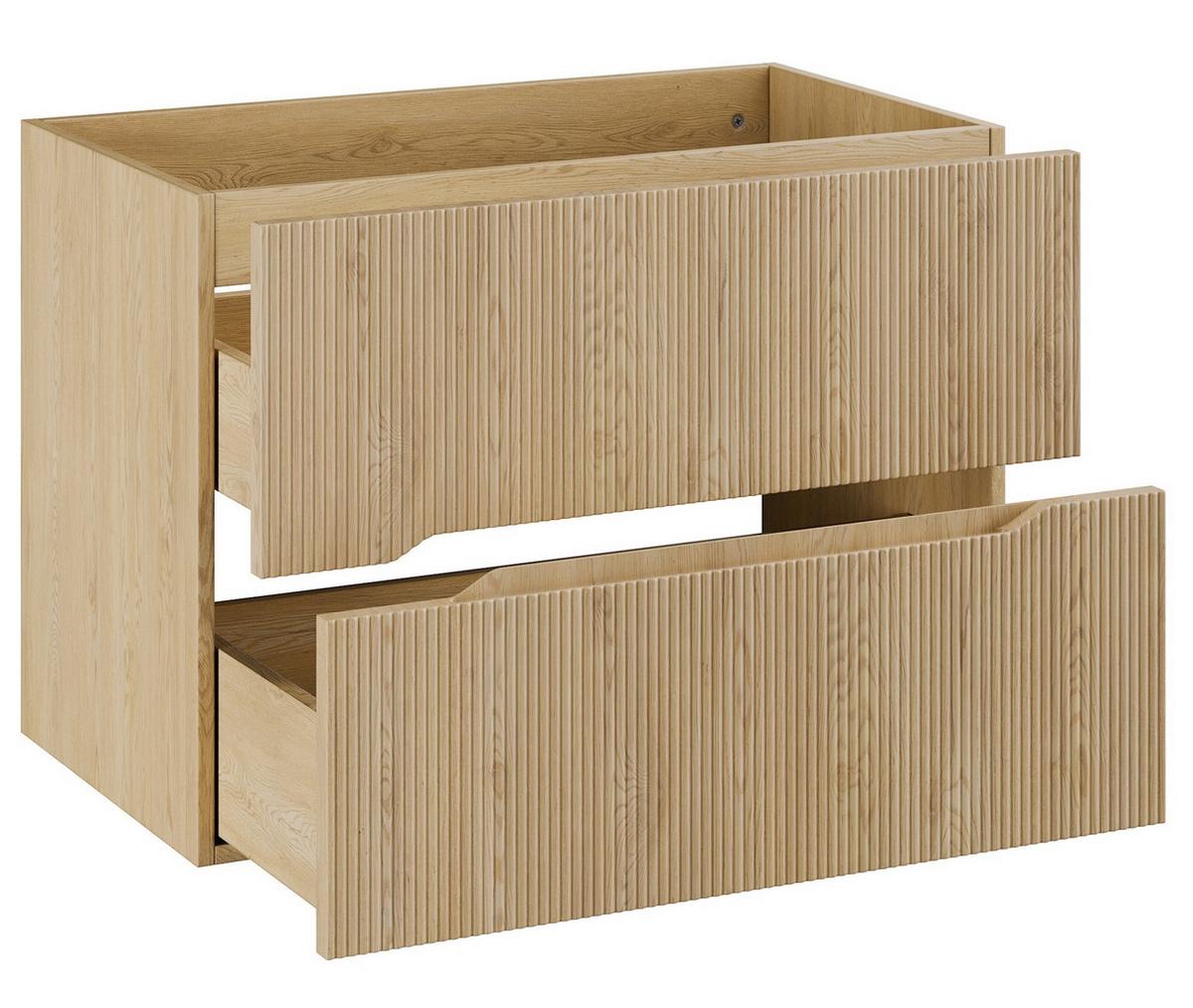 BADMÖBEL-SET Nordic 2 Teile Eiche - 80 x 46 x 58 cm - Eichefarben, Holz (80/58/46cm) - Badplaats