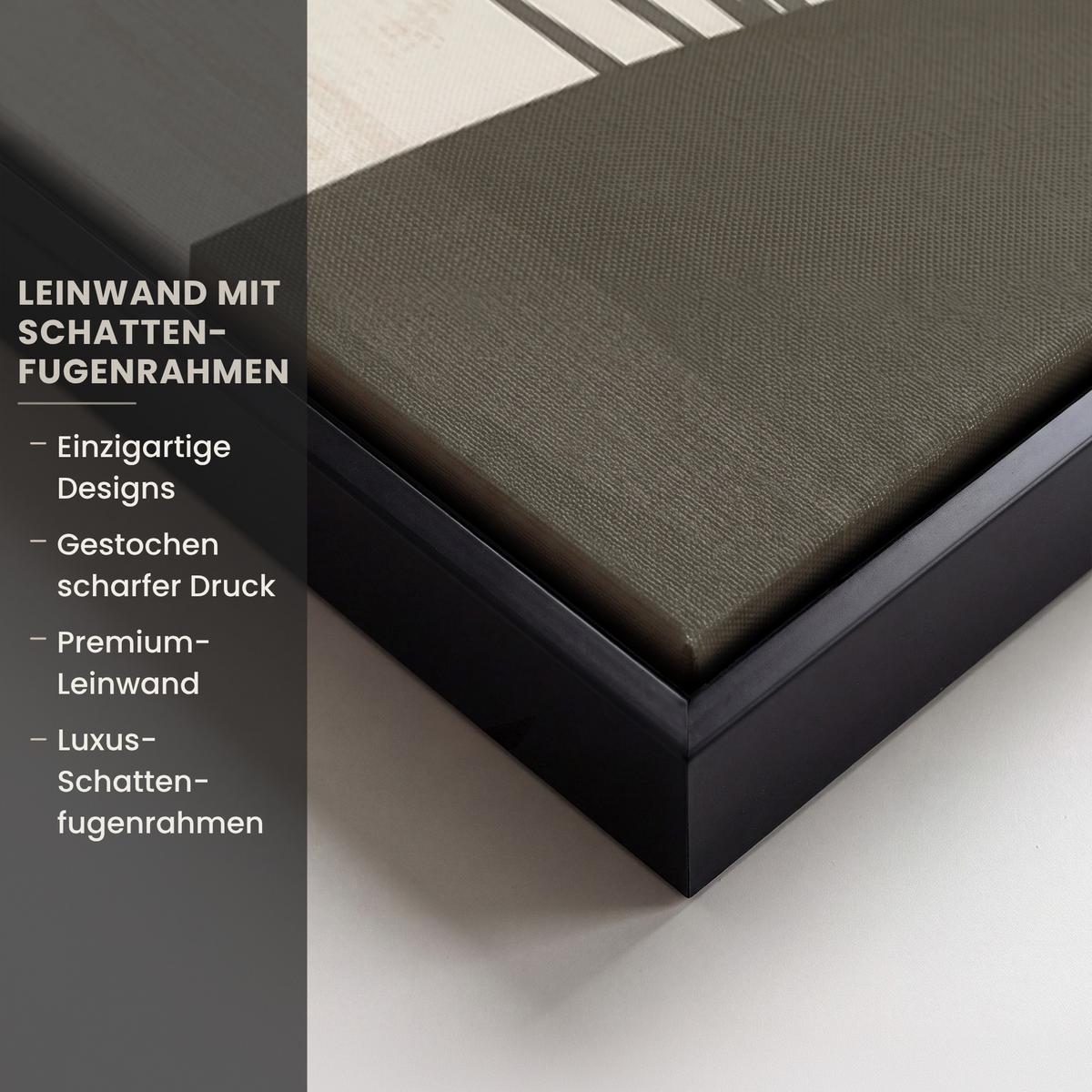 LEINWAND Bilder mit Rahmen - Japandi - Landschaft - Beige - 60x90 - Cognac, Textil (60/90cm) - MuchoWow