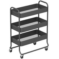 KÜCHENWAGEN Metall Schwarz - Schwarz, Metall (34/87/64.5cm) - HOMCOM