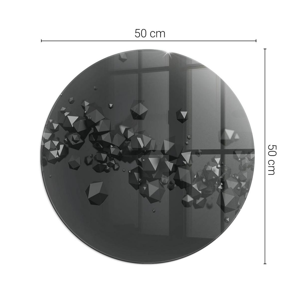 GLASPLATTE für Kamin Ø 50 cm - Schwarz, Glas (50/50/0.4cm) - TULUP