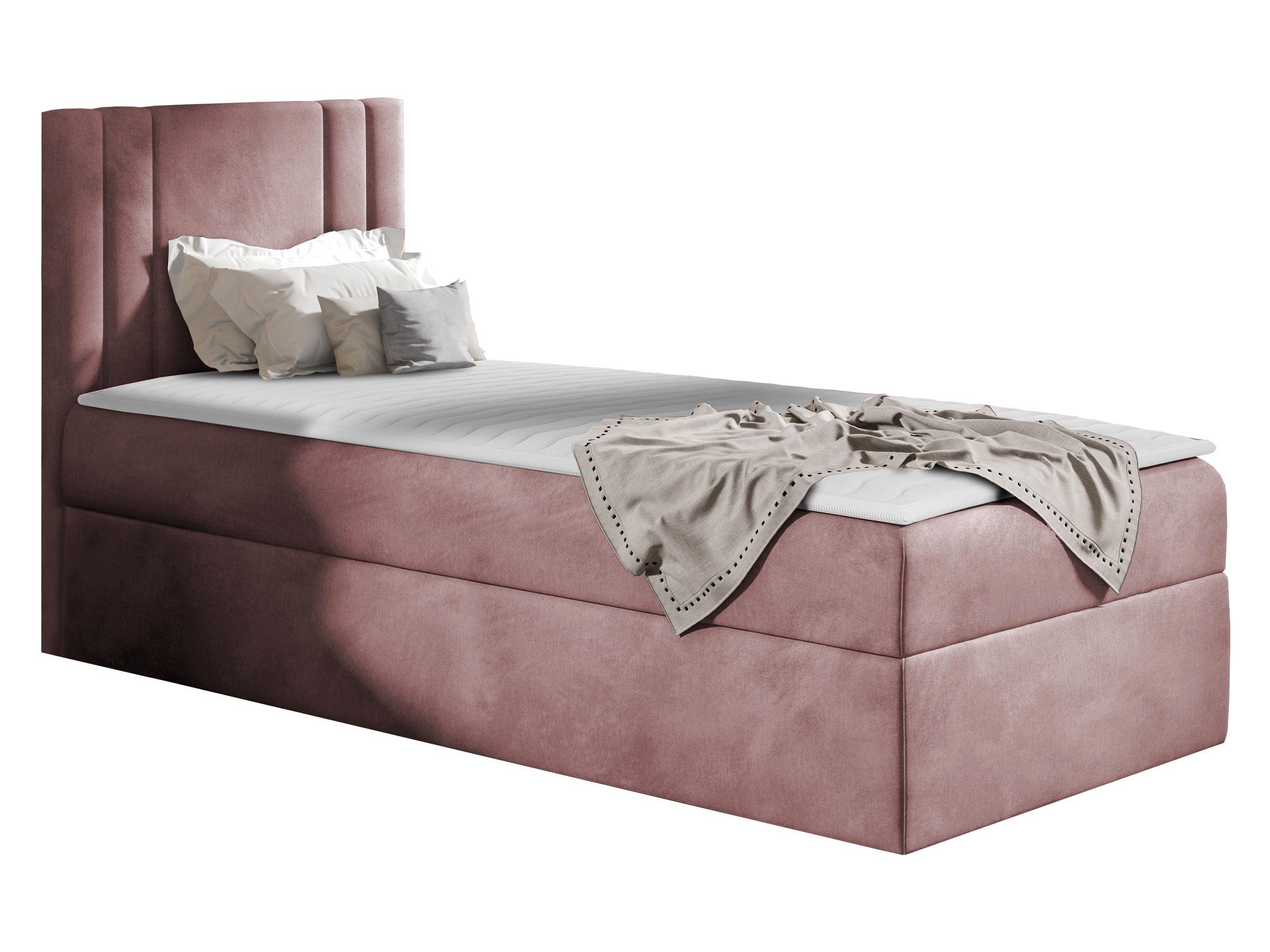 BOXBETT Carmen Mini, Seite zum Öffnen des Bettkastens: Links - H3 - Violett, Holz (90/200cm) - MIRJAN24