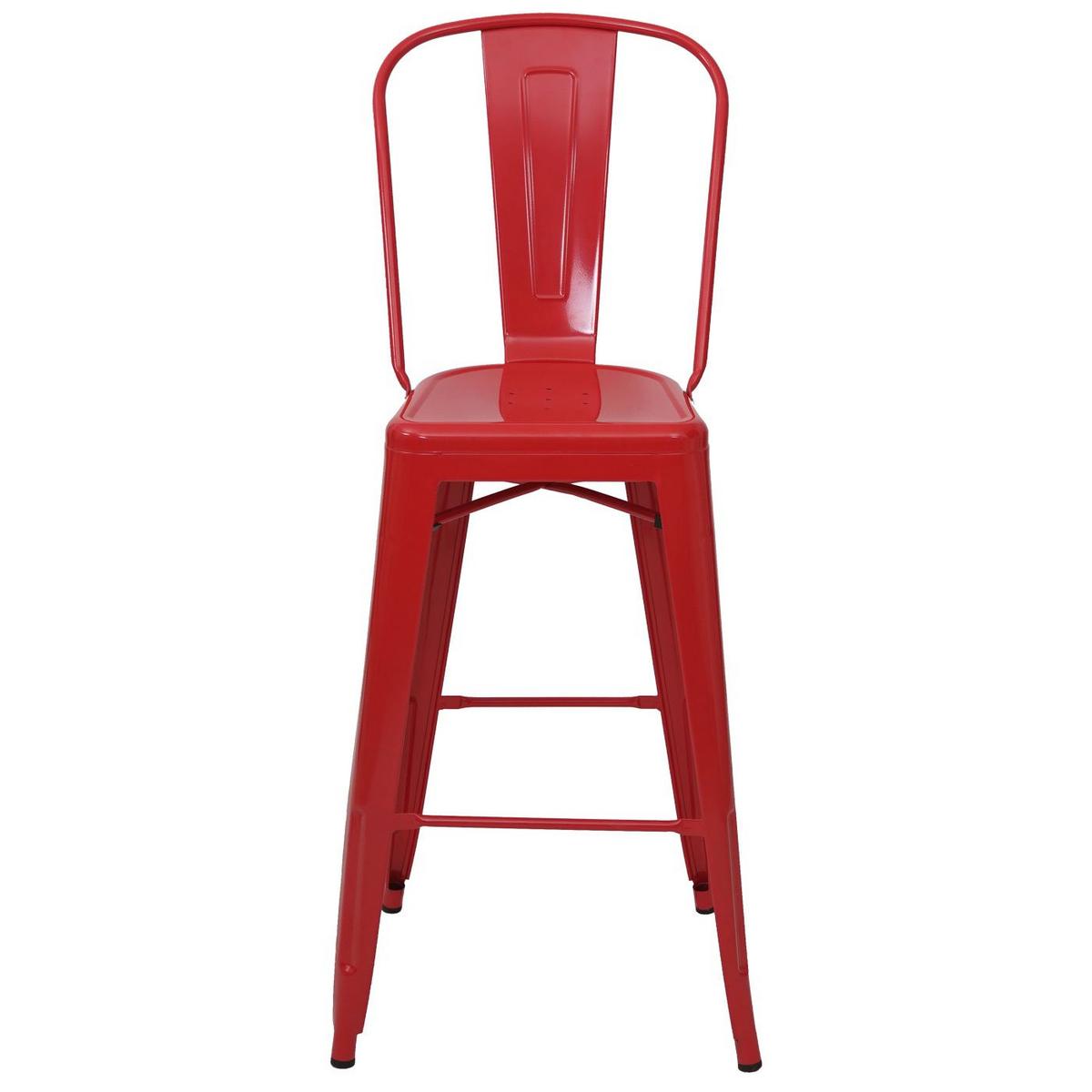 BARHOCKER METALL Rot 4er-Set - Rot, Metall (50/117/45cm) - MCW