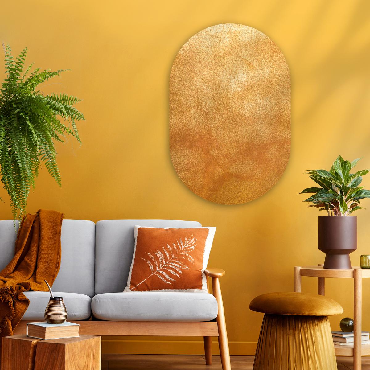 WANDBILD Eisen - Rost - Gold - Metall - Luxus Wanddeko Schlafzimmer 60x90 cm - Goldfarben, Kunststoff (60/90cm) - MuchoWow