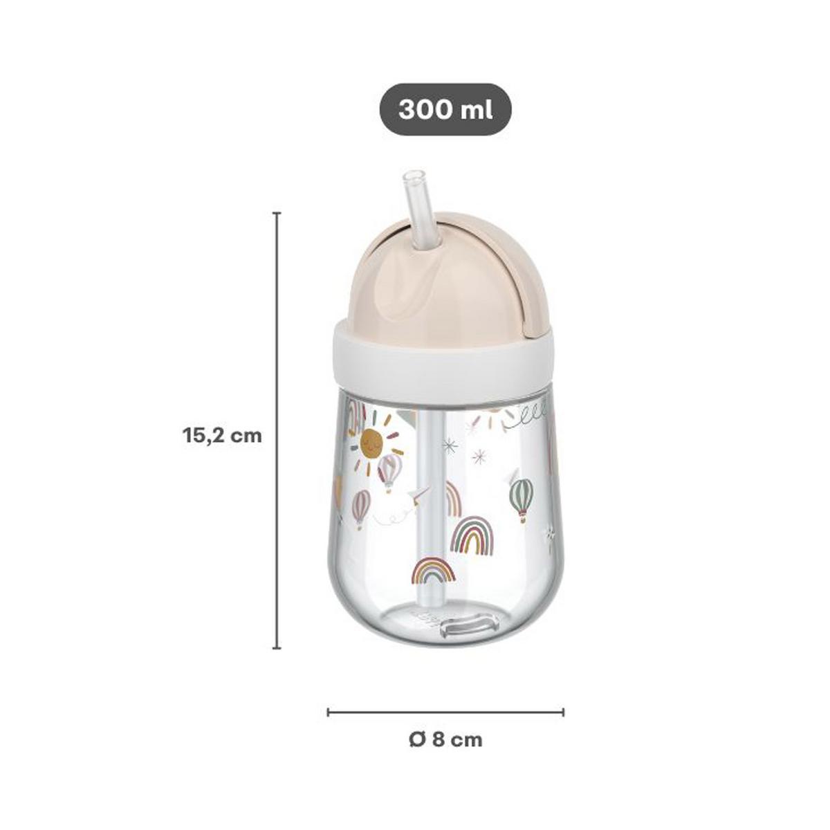 STROHHALMBECHER Mio Sunshine & Rainbow 300 ml - Beige, Kunststoff (0.3L) - Mepal