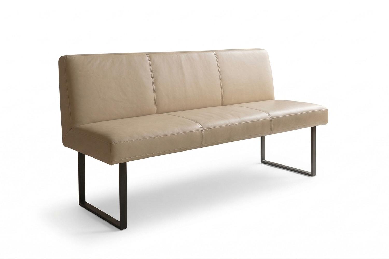 ESSZIMMERBANK ELEEN Beige Leder - Beige, Leder (143/85/69cm) - KAWOLA
