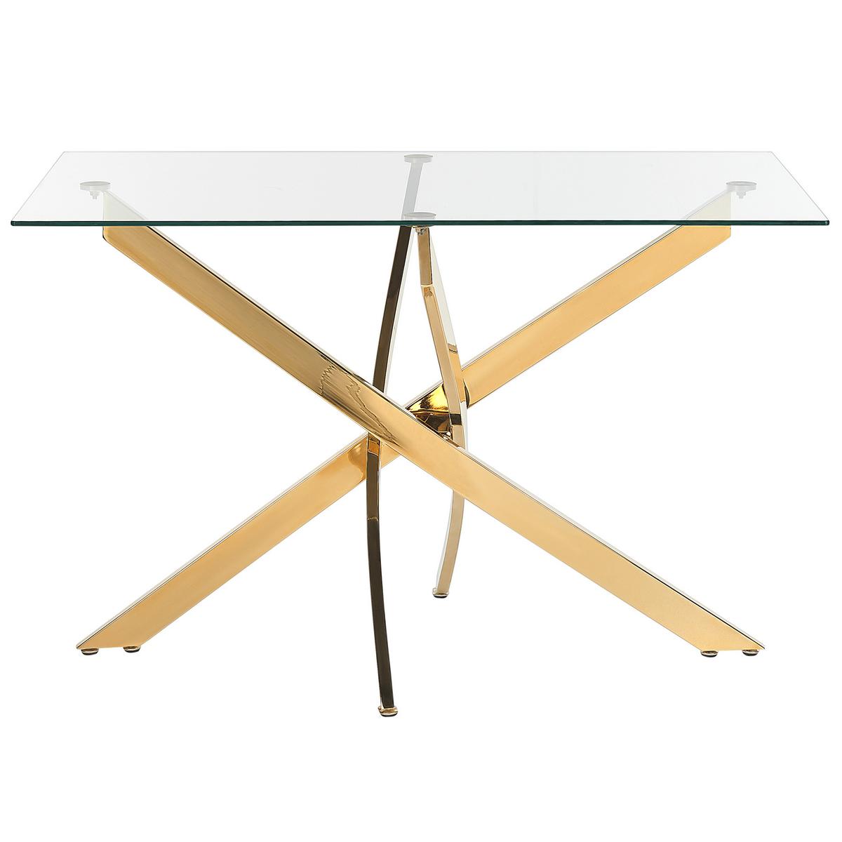 ESSTISCH 120/70/76 cm Goldfarben/Transparent Maramo - Goldfarben, Glas/Metall (120/70/76cm) - Beliani