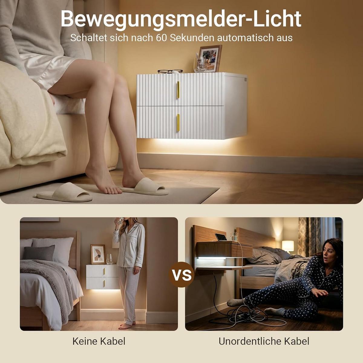 NACHTTISCH mit 2 Schubladen 40x30x30cm - Weiß, Holzwerkstoff (40/30/30cm) - SoBuy
