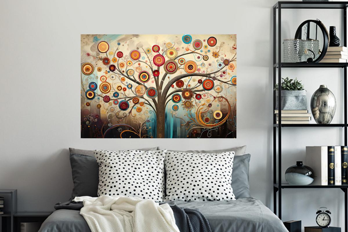 WANDTATTOO Baum - Baum des Lebens - Farbe Wandsticker 120x80 cm - Braun, Kunststoff (120/80/0.1cm) - MuchoWow