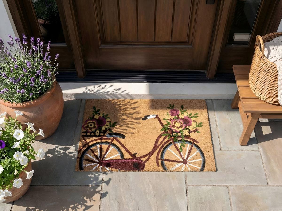 FUSSMATTE Naturfarben 40/60 cm Fahrrad Kokosfasern Avak - Naturfarben, Textil (40/60cm) - Beliani