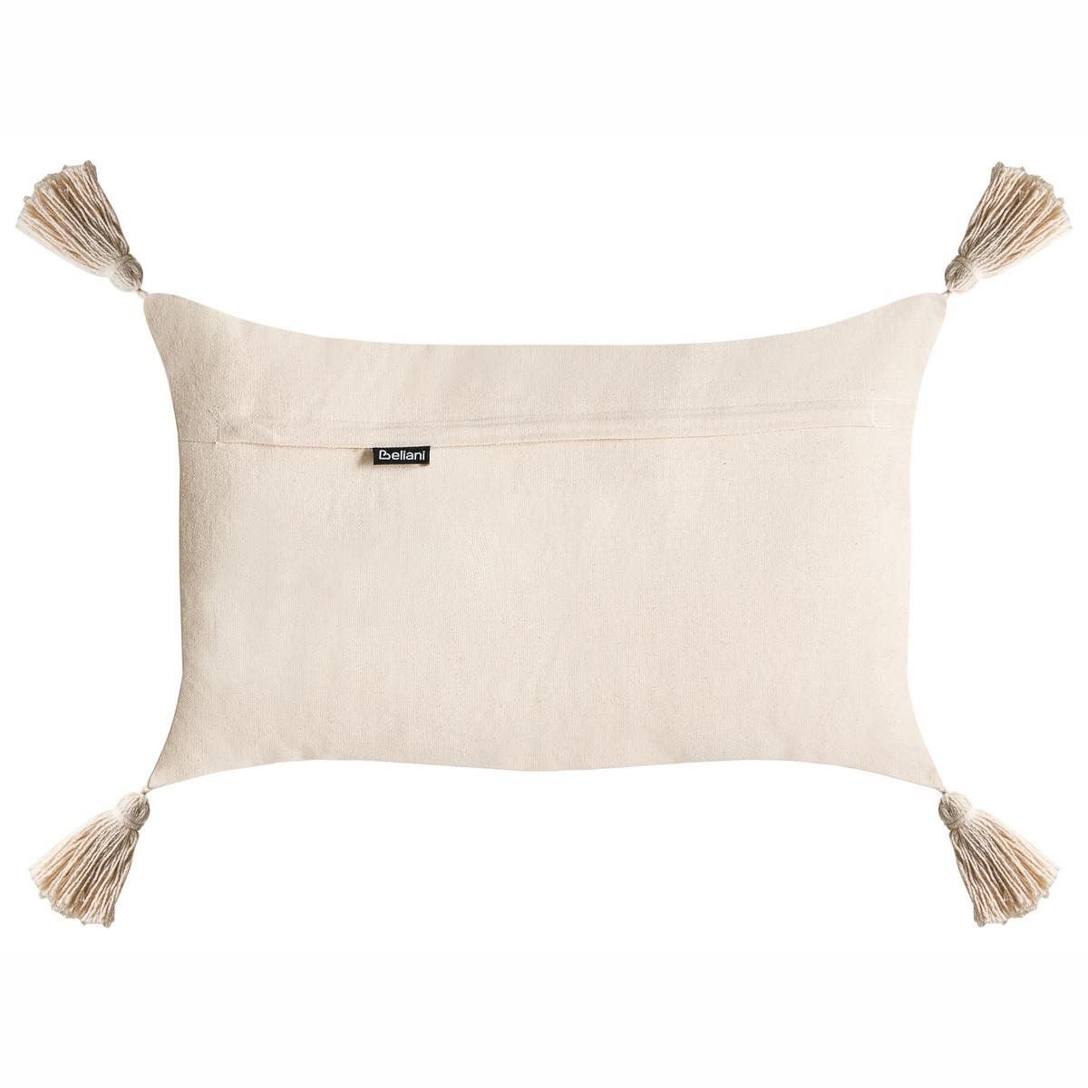 DEKOKISSEN 2er-Set Hellbeige 45/45 cm Intsia - Beige/Weiß, Naturmaterialien (50/45cm) - Beliani