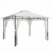 PAVILLON Metall Polyester Schwarz - Schwarz, Textil/Metall (300/275/360cm) - Outsunny