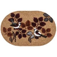 FUSSMATTE Naturfarben 40/60 cm Vogel Kokosfasern Toolik - Naturfarben, Textil (40/60cm) - Beliani