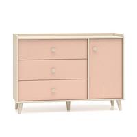 KINDERKOMMODE Alycia Beige - Korallenrosa - Holzeffekt - Pink, Holz (120/85/40cm) - Petits-meubles