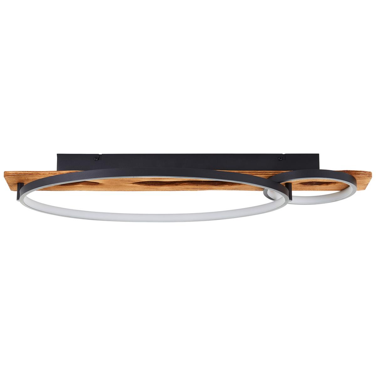 LED DECKENLEUCHTE Pirus Schwarz/Holz 30,5/70/8,5 cm - Multicolor, Holz (30.5/70/8.5cm) - Brilliant