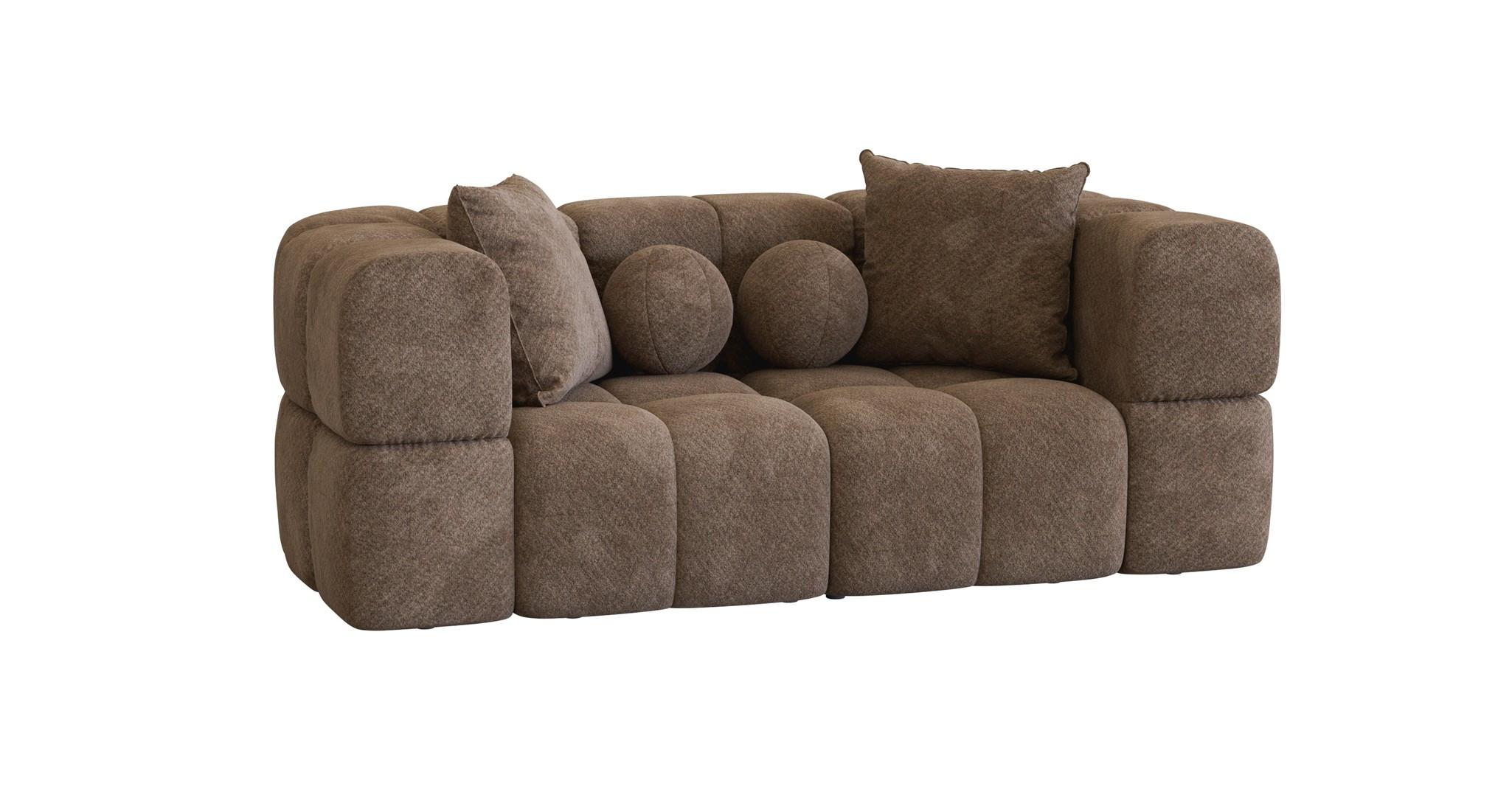 SOFA 2-sitzer Vega - Braun, Holzwerkstoff/Textil (200/77/103cm) - Fun Möbel