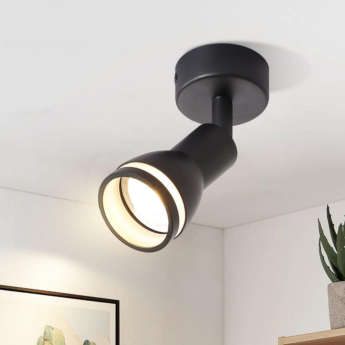 DECKENSTRAHLER Macleod 1-flammig 6/6/15.7cm - Schwarz, Metall (6/6/15.7cm) - Nettlife