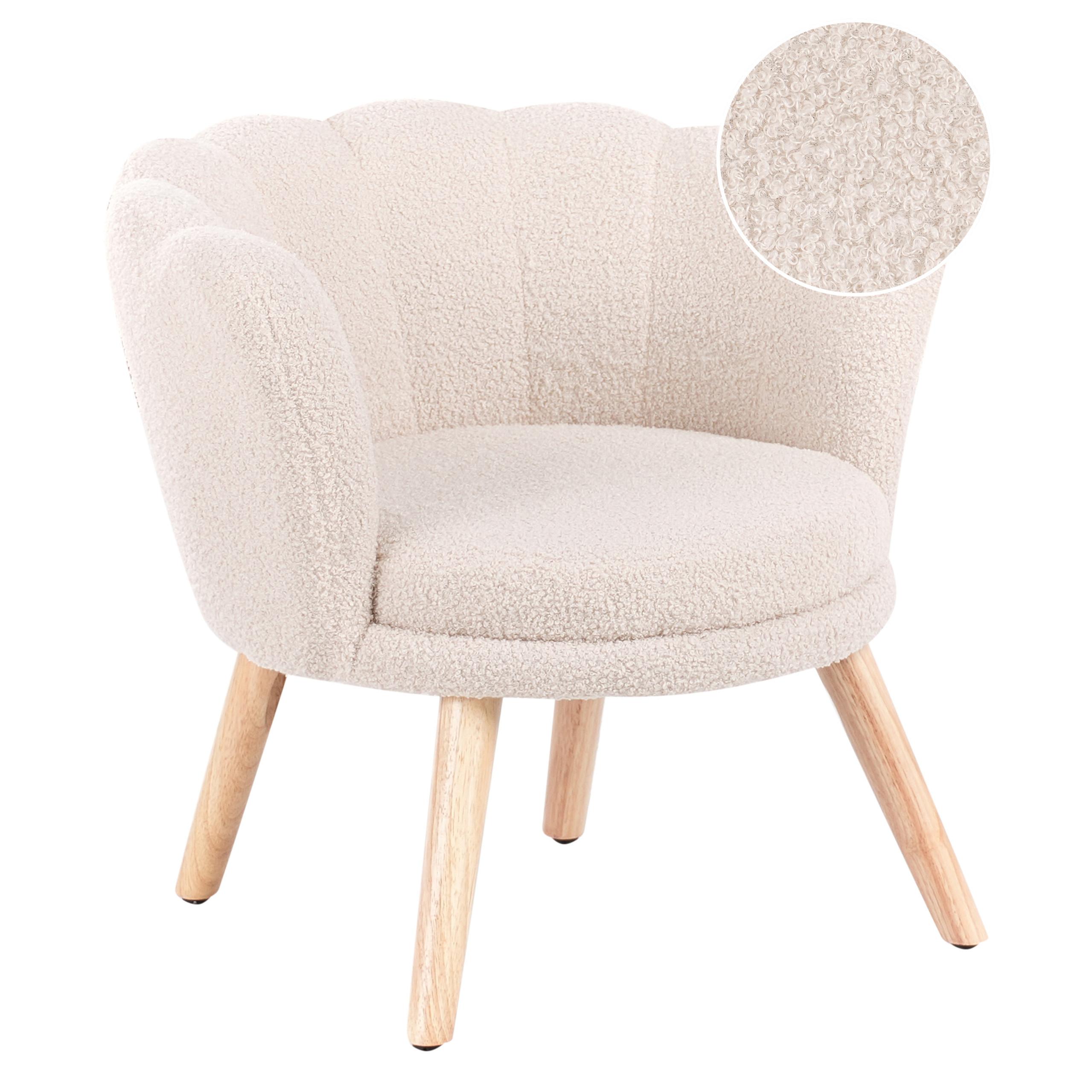 KINDERSESSEL Bouclé Hellbeige Halby - Beige, Textil (60/54/54cm) - Beliani