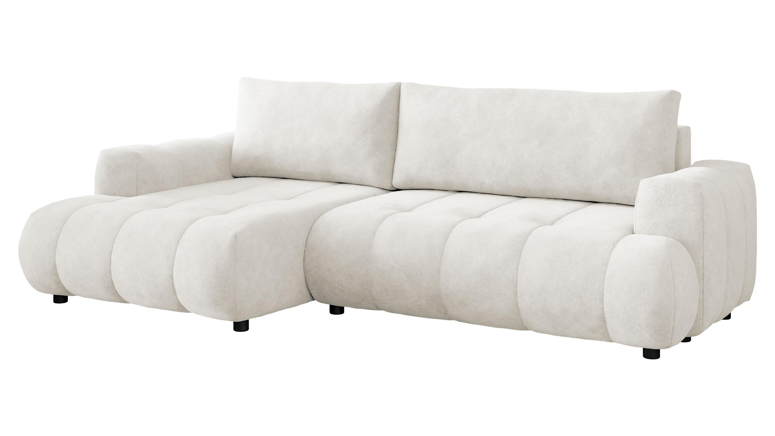 ECKSOFA Haiti, Seite: Links LC+2R - Creme/Schwarz, Holz/Textil (276/156cm) - MIRJAN24