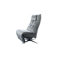 RELAXSESSEL MIKO Steingrau Velvet Relaxfunktion - Schwarz/Grau, Textil/Metall (75/115/94cm) - KAWOLA