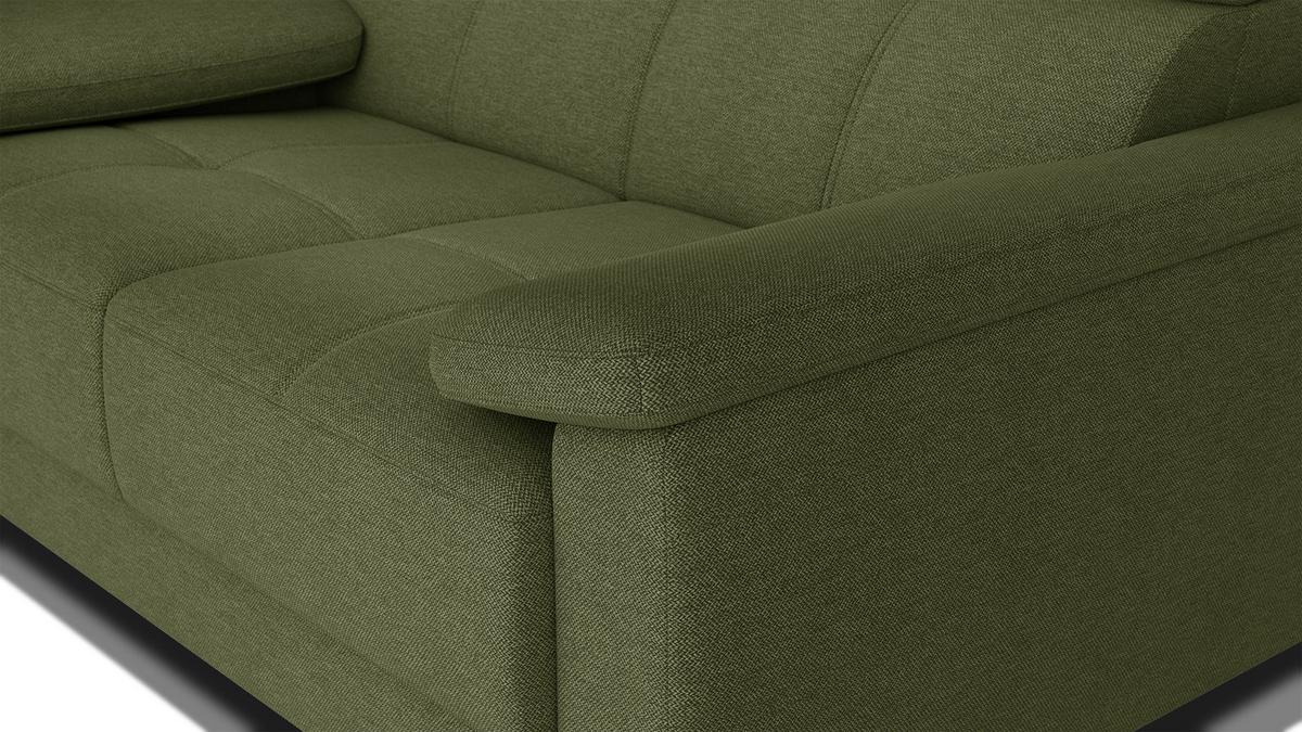 SOFA TAUNUS 2-Sitzer, grün - Schwarz/Grün, Holzwerkstoff/Textil (141/80/102cm) - Wozimo