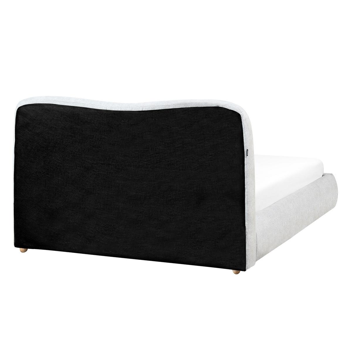 BETT mit Stauraum 140/200 cm Hellgrau Blagnac - Hellgrau/Braun, Textil (140/200cm) - Beliani