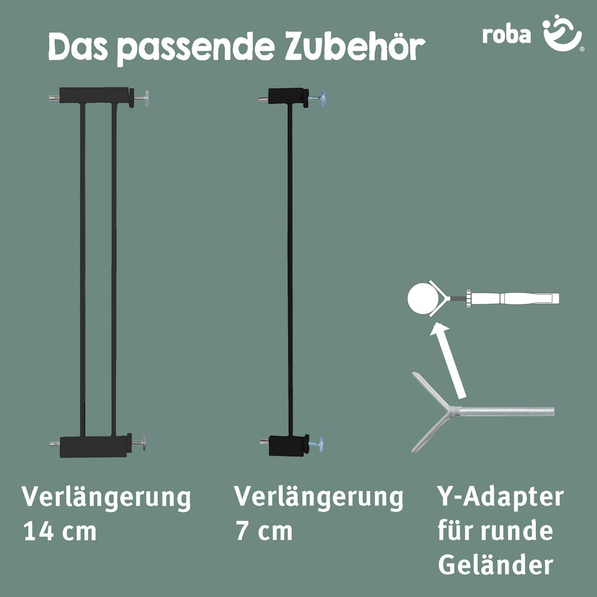 TÜRSCHUTZGITTER easySafe+ zum Klemmen - 75 - 82 cm - Schwarz, Metall (82/5cm) - Roba